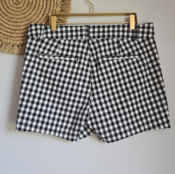 Anthropologie New Picnic Gingham Black White High Waist Twill Shorts SZ 30 - Picture 4 of 9
